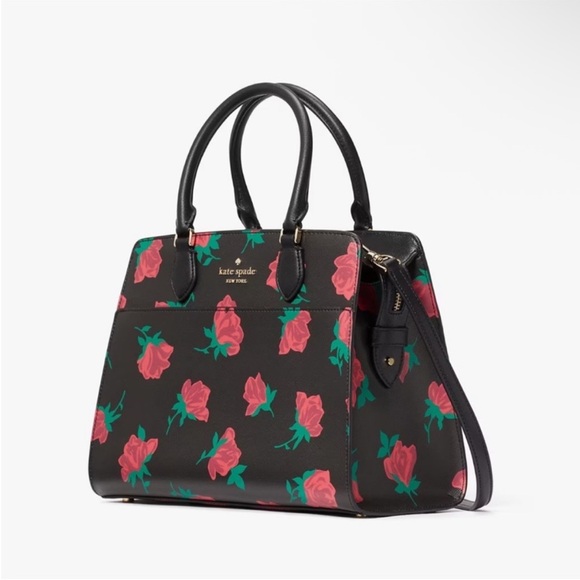 NWOT Kate Spade Madison Rose Toss Printed Medium Satchel - Picture 2 of 10